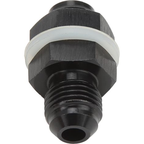 Raccord cloison pour cellule à carburant avec rondelle PTFE, noir anodisé, alliage aluminium 6061-T6, connecteur universel pour fluides AN6 - Lot de 2 (1/5)