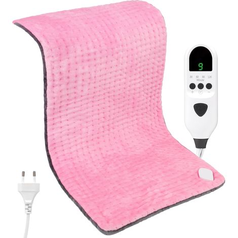 Coussin Chauffant, Tapis Chauffant 30×60cm avec Arrêt Automatique et 9 Niveaux de Température Lavable en Machine, Coussin Chauffant Dos Epaule et Nuque, ChauffantRapide Electrique, Flanelle Douce (1/5)