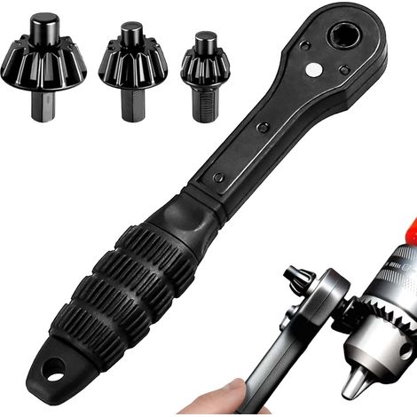 Clé à cliquet 2 en 1 pour mandrin de perceuse – Clé de remplacement universelle pour mandrin de perceuse, compatible avec la plupart des perceuses et outils électriques. (1/5)