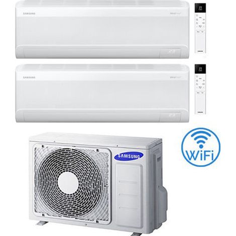 Samsung – Climatiseur réversible double split Inverter Windfree Avant S2 R32 Wi-Fi 9000 + 12000 BTU – Classe A+++ – Silencieux 16 dBA – Technologie IA