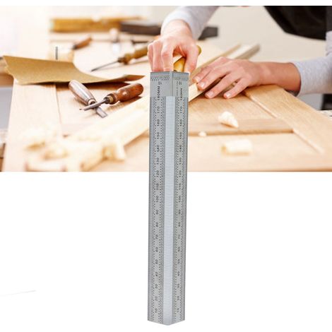 Règle d'angle de traçage pour le travail du bois de 180 mm, règle à angle droit, règle à angle droit de 90 degrés pour le travail du bois, règle de traçage, règle pour tenons et mortaises, règle de ha (1/5)