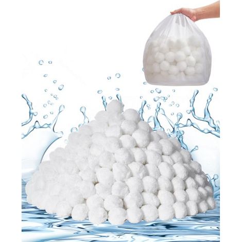 Filter Balls für Sandfilter, 2,1 kg, Filterbälle ersetzen Pool-Filtersand, wiederverwendbare Filtermedienbälle aus Polyesterfaser mit Waschbeutel, für Schwimmbecken, Aufstellbecken, Aquarium (1/5)