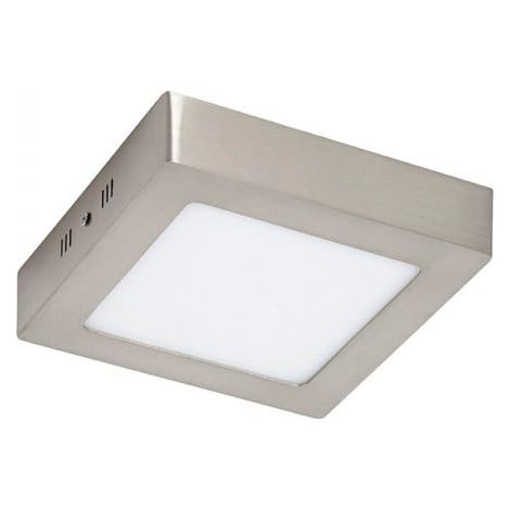 IluminaShop - Plafon LED Cuadrado de Techo Niquel 6W 460LM  Blanco Frio 6000K