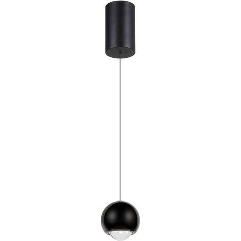 Lámpara colgante LED V-TAC 5W Esfera Ø12x200cm Ajustable Blanco Cálido Negro