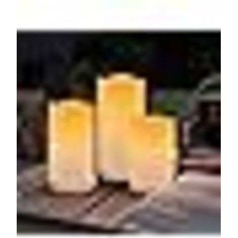 Lot de 3 bougies solaires extérieures étanches solaires diverses sans flamme pour lanternes de patio (1/5)