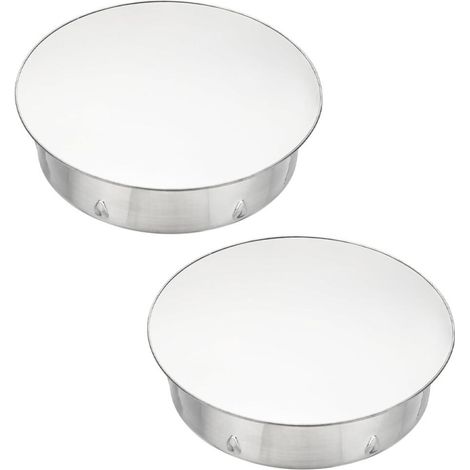 Tapa para chimenea, junta ajustable, tapa para orificio redondo, apta para tubos de 200 mm de diámetro, color plata - 2 unidades (1/5)