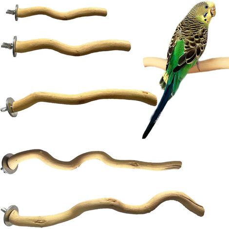 5 x Wooden Perches for Birds, Wooden Branches for Bird Cage, Natural Perches for Parrots, Cockatiels, Canaries (1/5)
