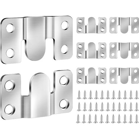 Stainless Steel Picture Frame Hooks - For Photos, Mirrors, Wall Brackets and Furniture Connectors (54mm×30mm) (1/5)