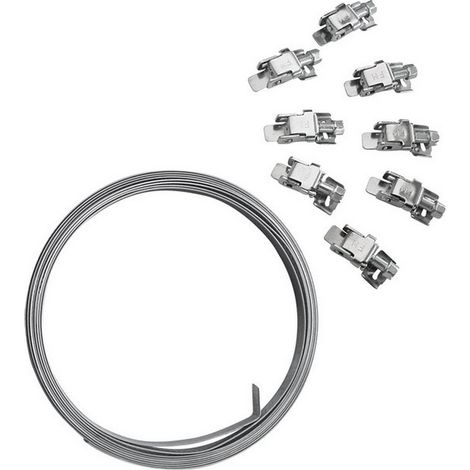 1PZ KIT NASTRO A FASCETTA W2 mm. 9x3 mt. + 8 GANCI