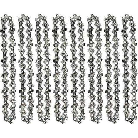 Détail 8 pièces Mini chaîne de tronçonneuse en acier de 4 pouces, accessoires pour débroussailleuse électrique, outils de jardin, pièces de rechange (1/5)