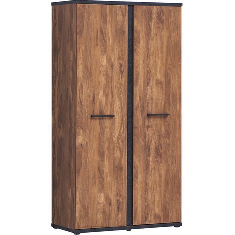 Armoire enfant contemporaine 108 cm acacia/noir Marinella