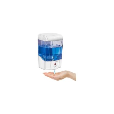 Dispensador de jabón eléctrico automático sin contacto Crezuo, funciona con pilas, tiene una capacidad de 700 ml y sensor de movimiento de 0-10 cm - Blanco
