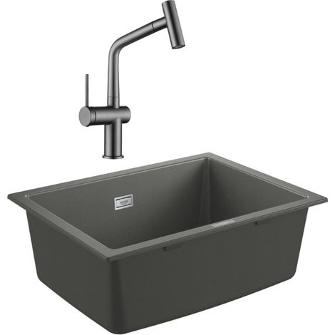 Grohe K700U Verbundspüle + Ceramia Timeless Einhebelmischer (G31655TML1BGM-SET) (1/5)