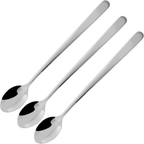 Set 3 Cuillères Boisson Inox 19cm Idéales Pour Grands Verres Et Cocktails - Fackelmann Profesional (1/4)