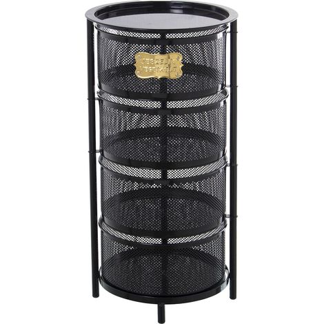 Desserte noire rotative pour optimiser l'espace cuisine - Noir métallique élégant et moderne (1/5)