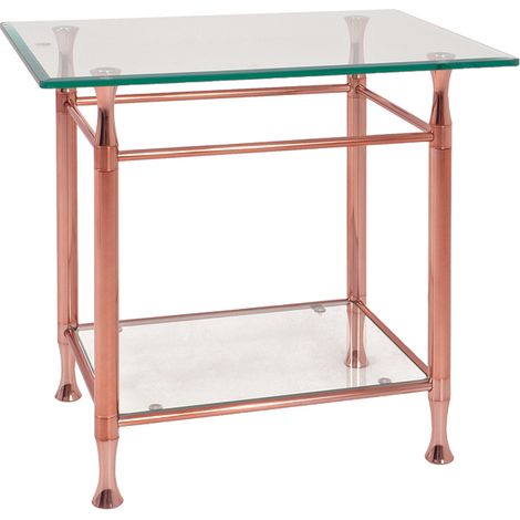Table d'appoint teinte cuivre Dim : L58 x H52 x P43 cm