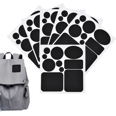Lot de 6 patchs réparation tissu, noir imperméable pour doudounes, tentes et sacs à dos en plein air (1/5)