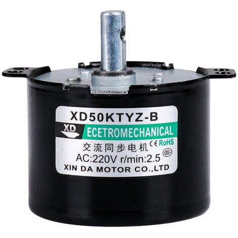 50KTYZ AC 220V 6W petit moteur électrique synchrone à aimant permanent à basse vitesse CW/CCW 2.5 tr/min (1/5)