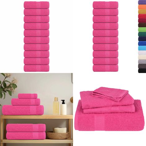 vidaXL Seiftücher 10 Stk. Rosa 30x30 cm 360 g/m² 100% Baumwolle (1/5)