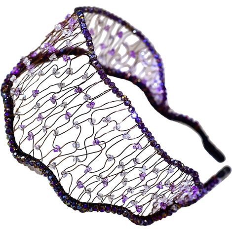 Bandeau luxueux en cristal tissé pour femme - Esthétique - Pour mariage, événement formel, soirée, fête, accessoire de cheveux à porter au quotidien (1/5)