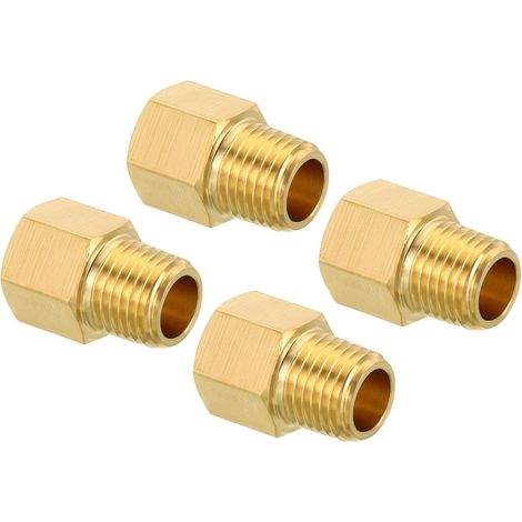 4pcs 1/4 NPT Mâle x 1/4 NPT Femelle Laiton Tuyau Raccord Hex (1/5)