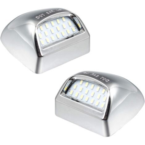 Verchromte LED-Kennzeichenleuchte, kompatibel mit Silverado Suburban GMC Sierra 1500 2500 3500 HD Tahoe Yukon Cadillac, 6500 K Weiß (1/5)