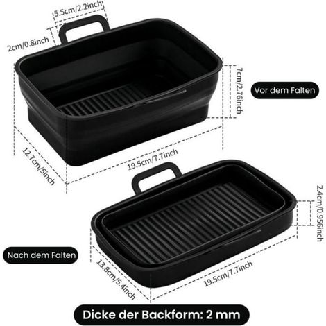Moule à cake en silicone pour friteuse à air - - Pliables - Silicone alimentaire - Haute performance (1/5)