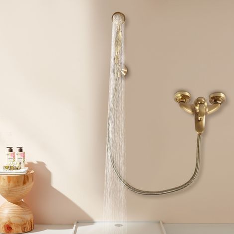 Badewanne Hahn Kupfer Bad Mischer Hahn Wand Armatur Bad Dusche Armaturen Set (1/5)