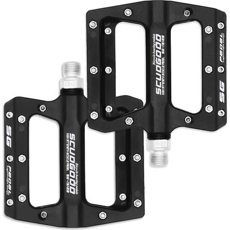 Jeu de 1 paire. accessoires vélo. pédales VTT. pédales hybrides BMX route ultra légères et durables 9/16 pouces (Noir) (1/5)