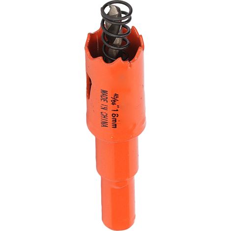 Foret scie cloche bimétallique en acier rapide avec mandrin pour bois et diamètre 45/64 po (18 mm)