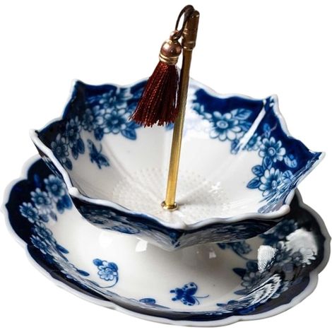 Passoire à thé parapluie bleue et blanche, filtre à thé en céramique, accessoires pour la cérémonie du thé, décorations de table, ornements
