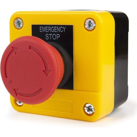 660 V 10A Bouton Poussoir d'Arrêt d'Urgence, Interrupteur d'Arrêt d'Urgence en Plastique Rouge Coup de Poing Arret Durgence Champignon D'arrêt Bouton 22mm NC (1/5)