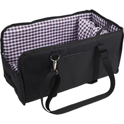 Siège auto pour chien avec console centrale antidérapante et portable, rehausseur de sécurité pour chien, noir. (1/5)