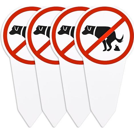 "No Dogs Defecating" Sign - 4 signs - "No Dogs Defecating" Signs - Dog Fence - Dog Sign - AquaForge (1/5)