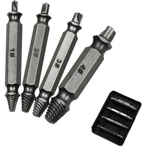 Damaged Screw Extractor Set, Double-Ended Discs, Hand Tool Set for Easy Removal (1/4)