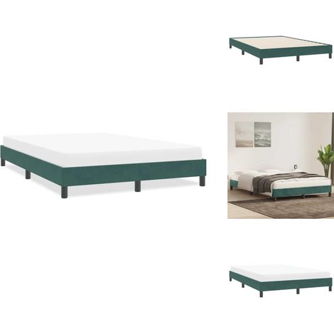 Cadre de lit sans matelas vert foncé 160x220 cm velours - Cadre De Lit - Cadres De Lit - Lit - Meuble De Chambre À Coucher (1/5)
