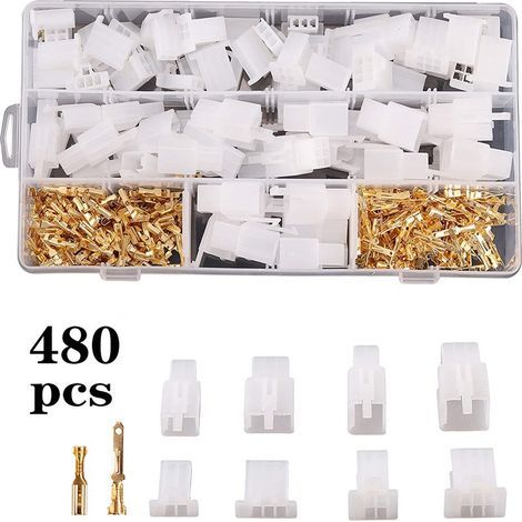 480PCS 2.8mm Automobile Connecteur Kit 2 3 4 6 Broches Automobile Fil Électrique Connecteurs Kit pour Moto Moto Voiture Camion Scooter Bateaux Électrique Instruments (1/4)