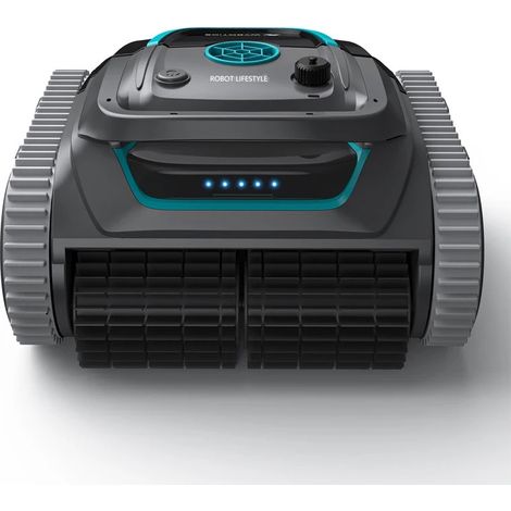 SIENTICE Robot nettoyeur de piscine sans fil, batterie au Lithium aste, 6400mAh, planification de route pour carreaux, PVC, Vinyl,mosaïque, ciment
