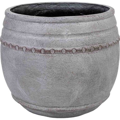 Macetero de fibra de vidrio blanco 37x37x30cm
