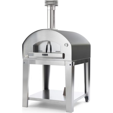 forno pizza a gas con carrello fontana "marinara" colore antracite 5 pizze (1/2)