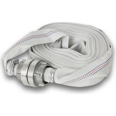 Tuyau plat Storz 1" refoulement 10m, textile, incendie, jardin, arrosage, pompe – EBERTH (1/5)