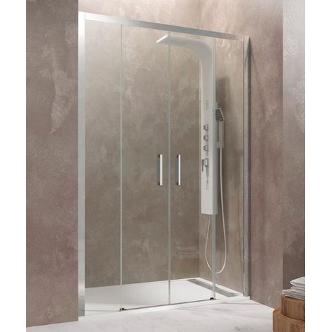 Box doccia AKTUAL 2 fissi + 2 scorrevoli - - Estensione: 136-142 cm