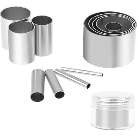 Tagliabiscotti rotondi in acciaio inox, set di 12 tagliabiscotti per argilla polimerica con foro cavo per tagliare l'argilla polimerica e la pasta frolla fai da te. (1/5)
