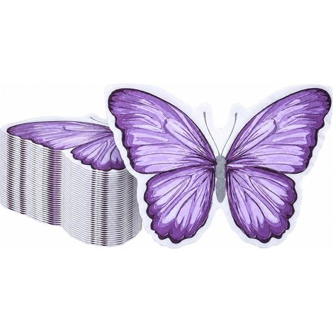 Lot de 20 serviettes en papier violettes avec motif papillon, 33 x 33 cm, décoration de table pour anniversaire d'enfant, fête prénatale, baptême, fête de jardin, table douce et fête de fille (1/5)