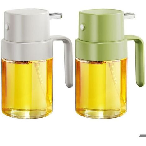 2 pièces Pulvérisateur d'Huile pour la Cuisine, Bouteille Spray 200 ml, Alimentaire Vaporisateur Portable pour (Vert et blanc)