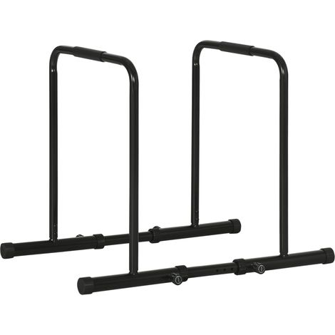 Barra per Dip ad Altezza Regolabile 90-102x65x80-90 cm in Acciaio Nera (1/5)