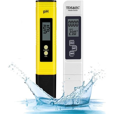 2-Pack Water Quality Tester, Electronic pH Tester, TDS and EC Temperature Meter, 4-in-1 Water Quality Tester with LCD Display, High Precision Resolution 0.01, for Pool, Drinking Water
