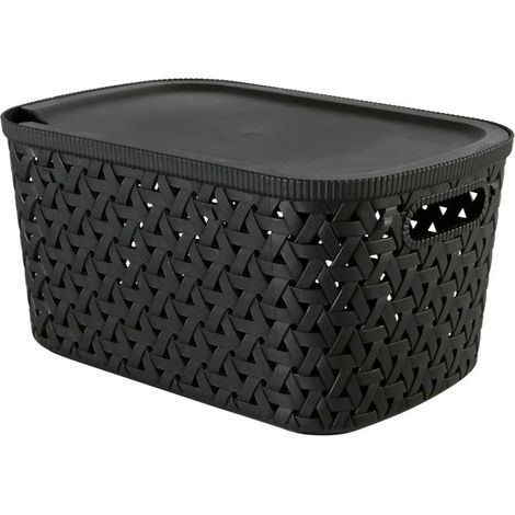 Boîte de Rangement Tressée "Tressy" 6,7L Noir (1/2)