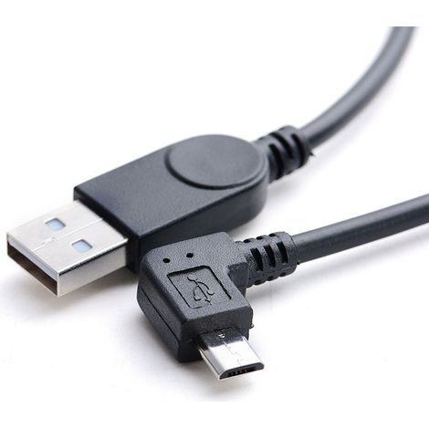 Angled USB charging and data connection cable for Android, MP3 data cable, external hard drive, dashcam. (1/5)