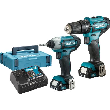 KIT MAKITA A BATTERIA 12V TRAPANO + AVVITATORE AD IMPULSI CLX228AJ (1/2)